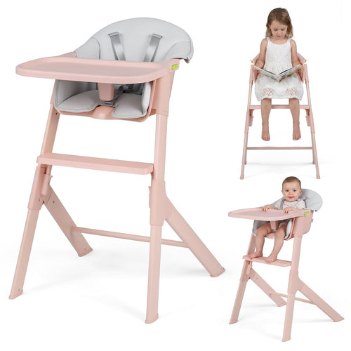 INFANS Washable Baby High Chair, Adjustable Tray, Lightweight, 5-Point Harness, for 6-36 Months Toddlers