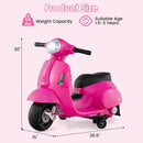 Licensed Vespa Scooter Kids Motorcycle by OLAKIDS, 6V Ride on Electric Motorcycle with Training Wheels