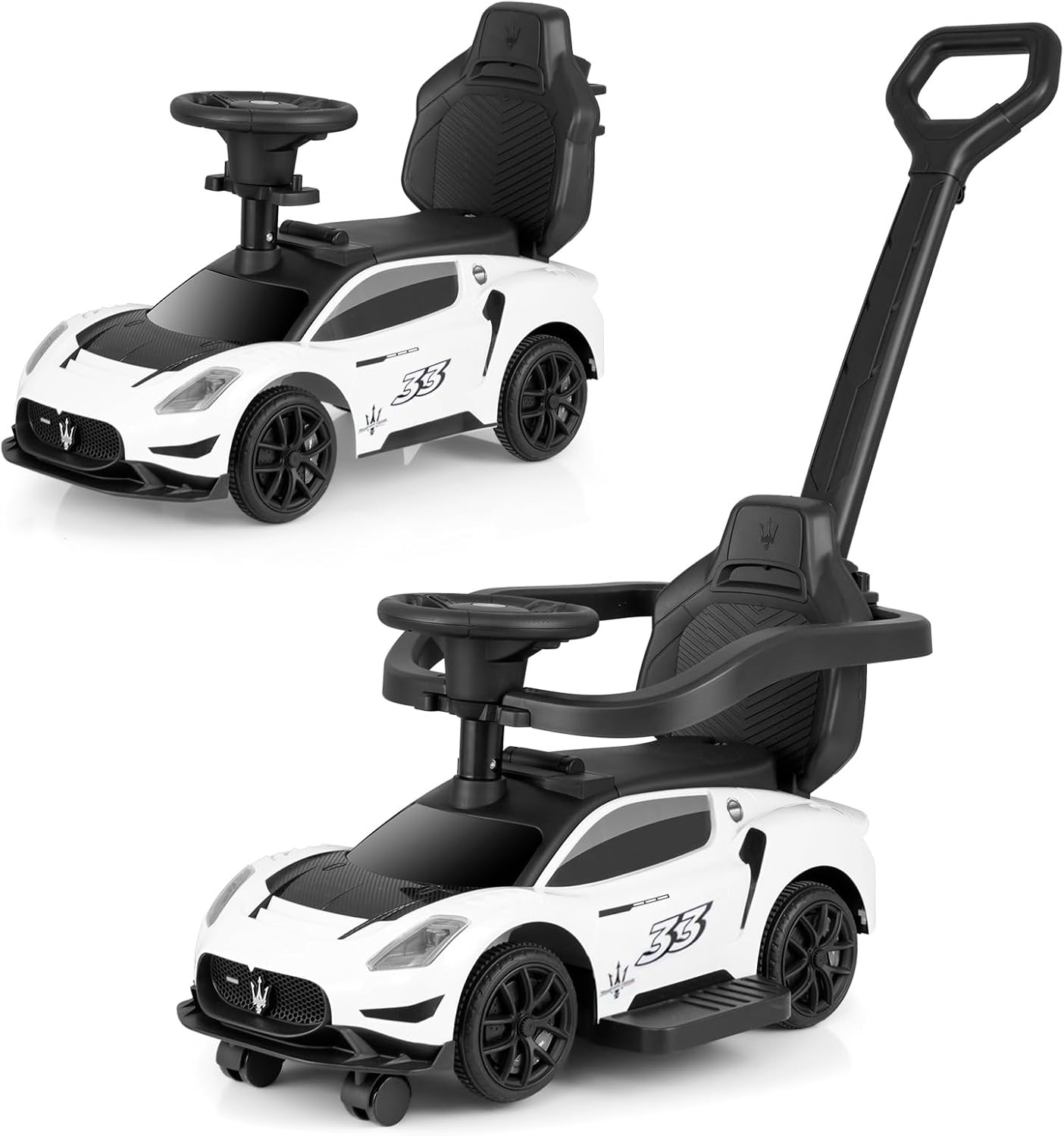 OLAKIDS Push Car for Toddlers, Licensed Maserati 3 in 1 Baby Ride on Sliding with Parent Control Handle