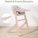 INFANS Washable Baby High Chair, Adjustable Tray, Lightweight, 5-Point Harness, for 6-36 Months Toddlers