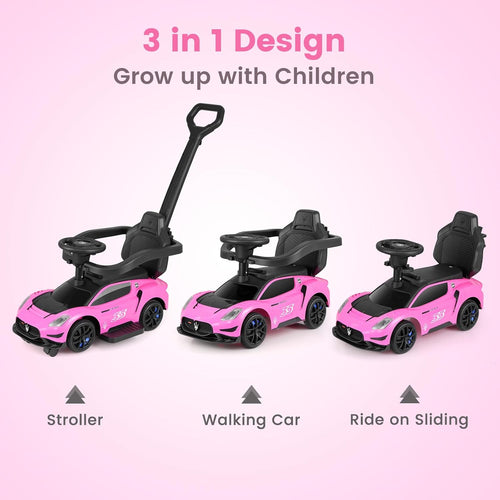 OLAKIDS Push Car for Toddlers, Licensed Maserati 3 in 1 Baby Ride on Sliding with Parent Control Handle