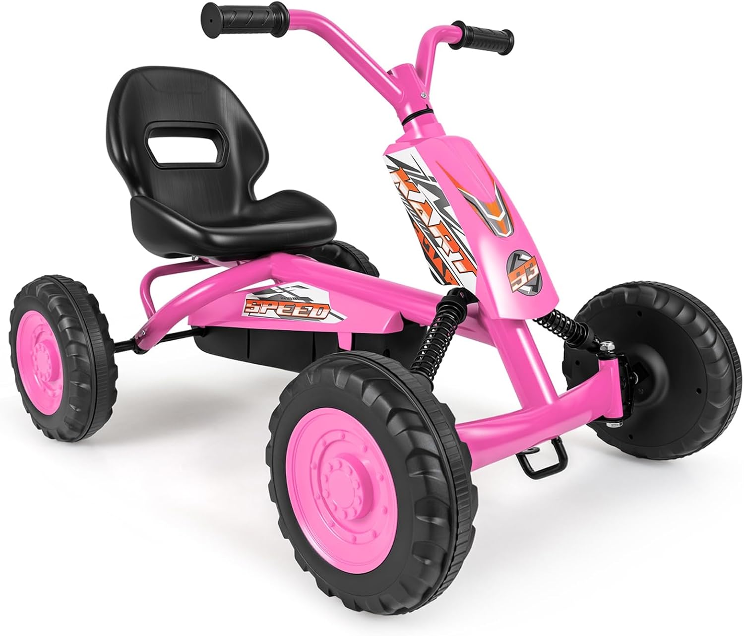 OLAKIDS Go Kart Outdoor 4 Wheel Ride On Pedal Car for Boys & Girls