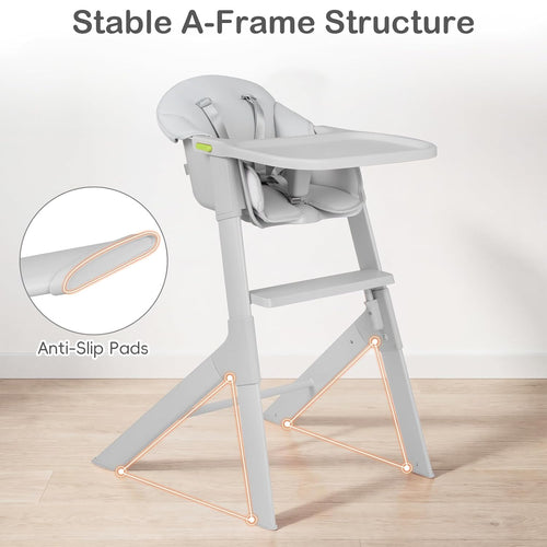 INFANS Washable Baby High Chair, Adjustable Tray, Lightweight, 5-Point Harness, for 6-36 Months Toddlers