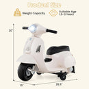 Licensed Vespa Scooter Kids Motorcycle by OLAKIDS, 6V Ride on Electric Motorcycle with Training Wheels