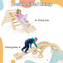 Olakids Pikler Triangle Set 7 in 1 Climbing Toys for 1-3 Inside Foldable Wood Montessori Jungle Gym