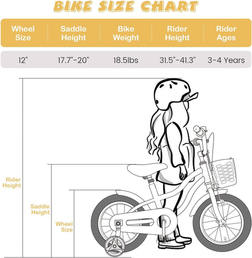 Olakids Kids Bike, 12 14 16  Inch Toddlers Bike with Training Wheels for Girls Boys