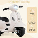 Licensed Vespa Scooter Kids Motorcycle by OLAKIDS, 6V Ride on Electric Motorcycle with Training Wheels