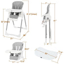 INFANS 4 in 1 High Chair–Booster Seat, Convertible Highchair, Installation-Free,Simple Fold for Baby, Infant& Toddler