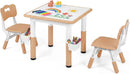 Olakids Kids Table and 2 Chair Set Children Furniture for Arts Crafts Learning Drawing