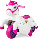 OLAKIDS 2 in 1 Ride on Motorcycle and Horse, Unicorn 6V Battery Powered Ride on Toy  Aged 3-6 Years