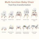 INFANS 9 in 1 High Chair, Convertible Baby Highchair, Table and Chair Set Building Block Infant Dining Booster Seat