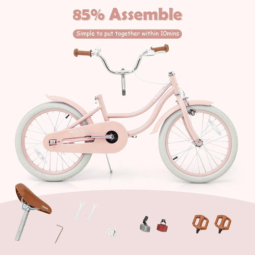 OLAKIDS Kids Bike 12/14/16/18 Inch with Training Wheels & Basket for Ages 3-8  (20 Inch without traninning wheels)