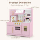 OLAKIDS Wooden Toy Kitchen Set with Lights Sounds Ice Machine Coffee Maker 12Pcs Accessories for Kids Ages 3+