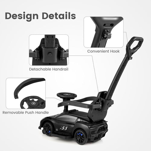 OLAKIDS Push Car for Toddlers, Licensed Maserati 3 in 1 Baby Ride on Sliding with Parent Control Handle