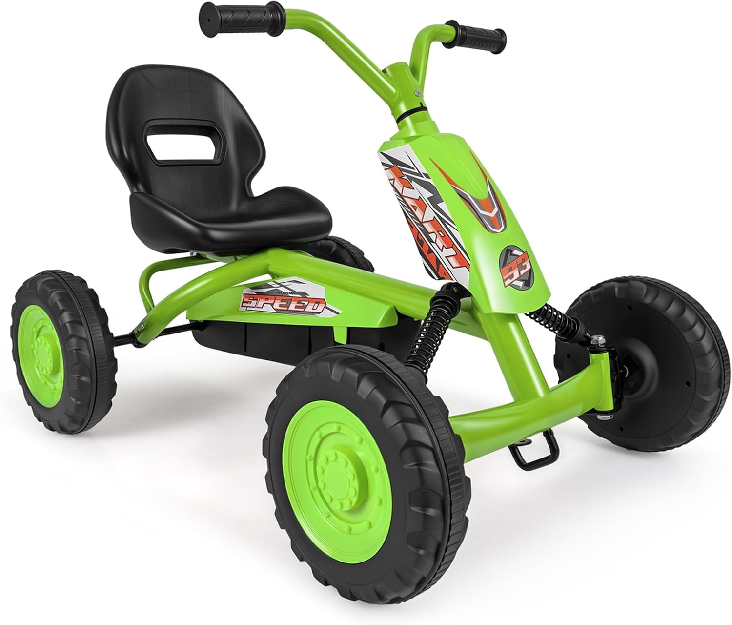 OLAKIDS Go Kart Outdoor 4 Wheel Ride On Pedal Car for Boys & Girls
