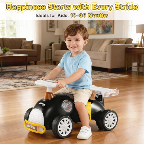 OLAKIDS Ride on Push Car with Music, Under-Seat Storage, Kids Foot-to-Floor Sliding Car for Toddler 19-36 Months