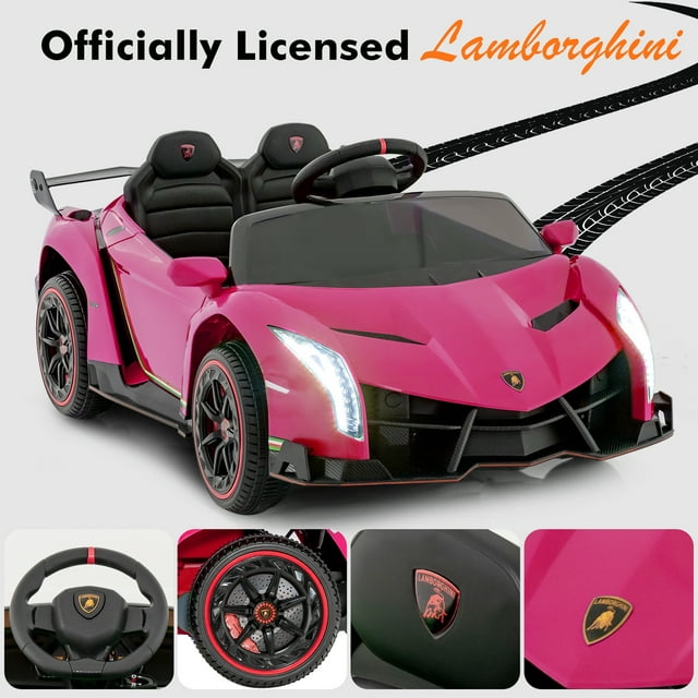 OLAKIDS 2 Seater Kids Ride on Car 12V 4WD Licensed Lamborghini Veneno