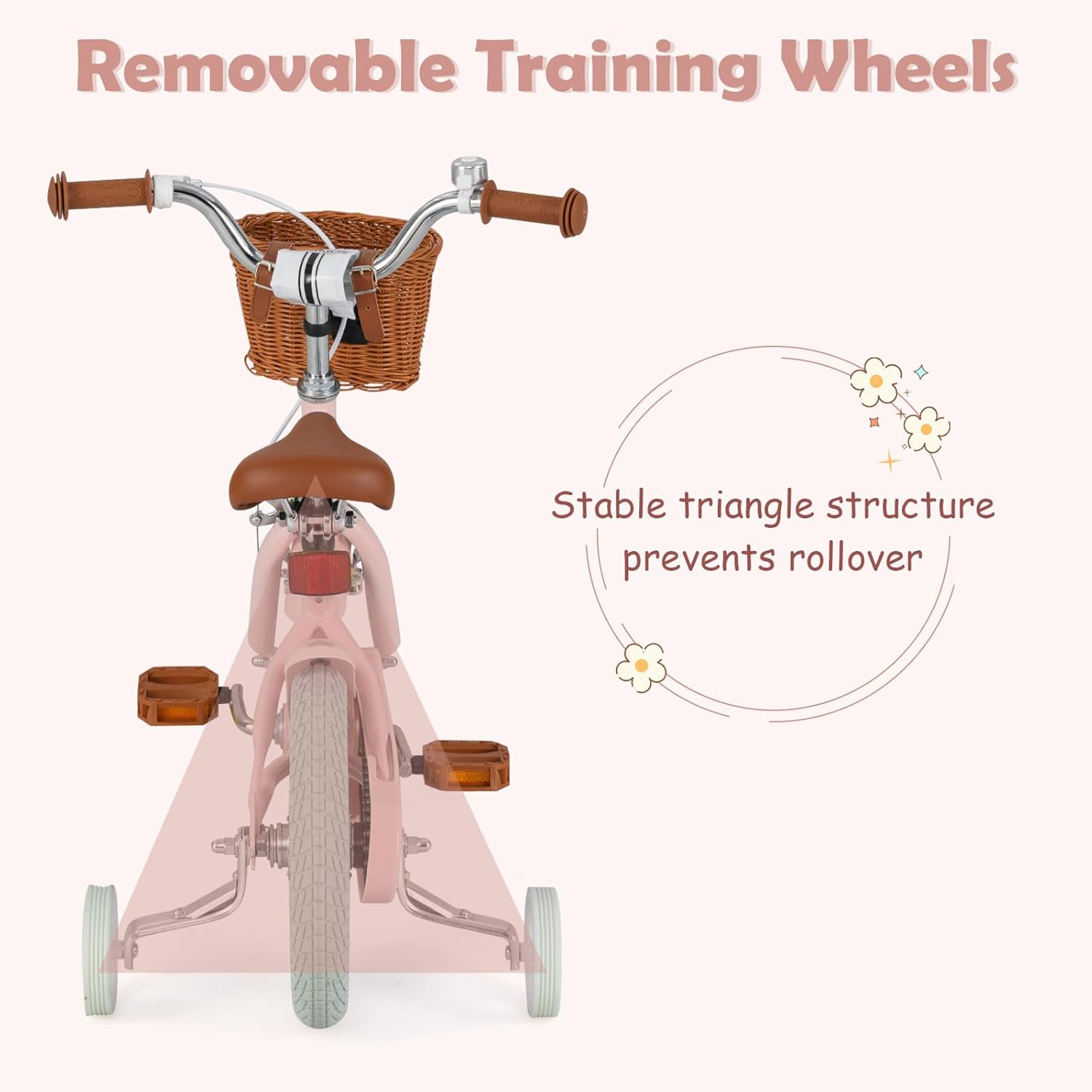 OLAKIDS Kids Bike 12/14/16/18 Inch with Training Wheels & Basket for Ages 3-8  (20 Inch without traninning wheels)