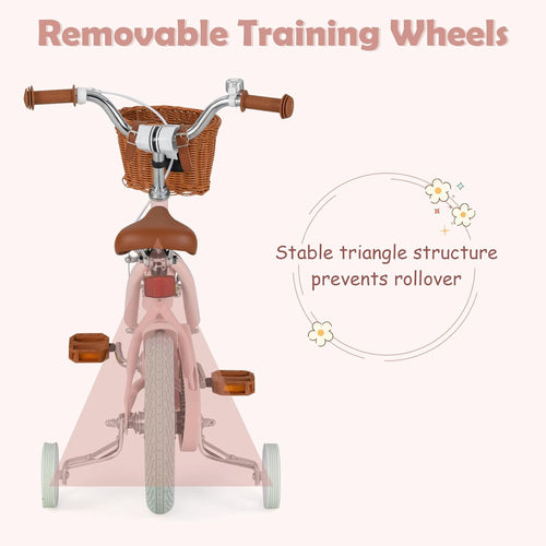 OLAKIDS Kids Bike 12/14/16/18 Inch with Training Wheels & Basket for Ages 3-8  (20 Inch without traninning wheels)