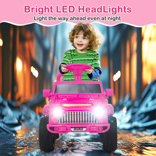 OLAKIDS Ride on Car for Toddlers, 6V Kids Jeep Truck Electric Vehicle Battery Powered ATV  Boys Girls 3-8 Years