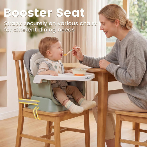 INFANS 8 in 1 Baby High Chair, Convertible Highchair for Babies and Toddlers, Infant Dining Booster Seat