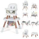 INFANS 9 in 1 High Chair, Convertible Baby Highchair, Table and Chair Set Building Block Infant Dining Booster Seat