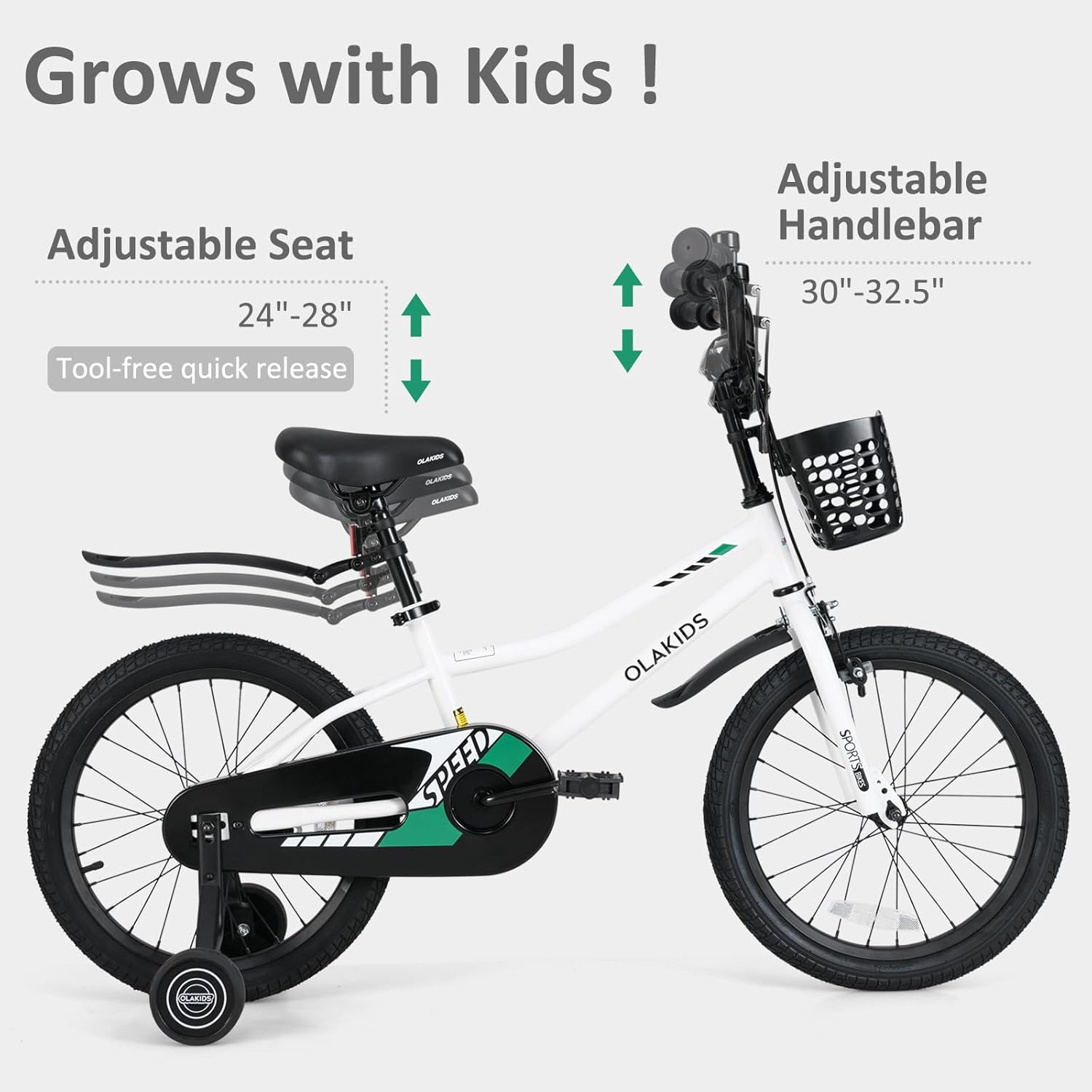 Olakids Kids Bike, 12 14 16 18 Inch Toddlers Bike for Boys Girls 3-8 Years Old