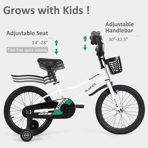 Olakids Kids Bike, 12 14 16 18 Inch Toddlers Bike for Boys Girls 3-8 Years Old