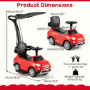 OLAKIDS Licensed Fiat 500X Push Car for Toddlers 4 in 1 Kids Ride on Toys
