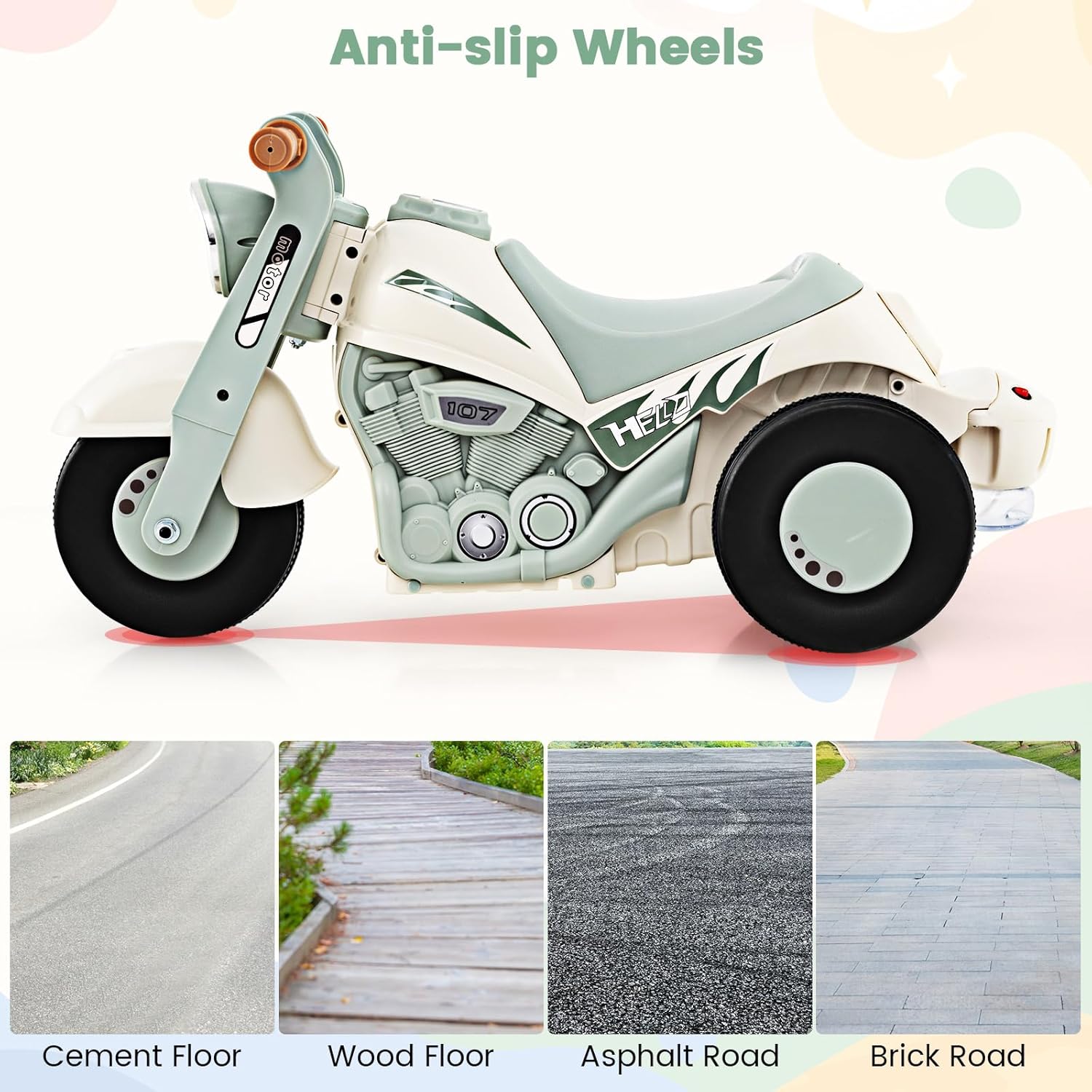 OLAKIDS Ride on Push Car, Foot-to-Floor Sliding Car for Toddlers Kids Motorcycle for Boys Girls Aged 3-5 Years