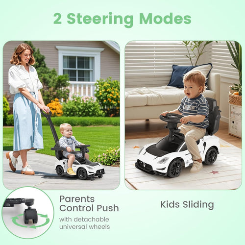 OLAKIDS Push Car for Toddlers, Licensed Maserati 3 in 1 Baby Ride on Sliding with Parent Control Handle