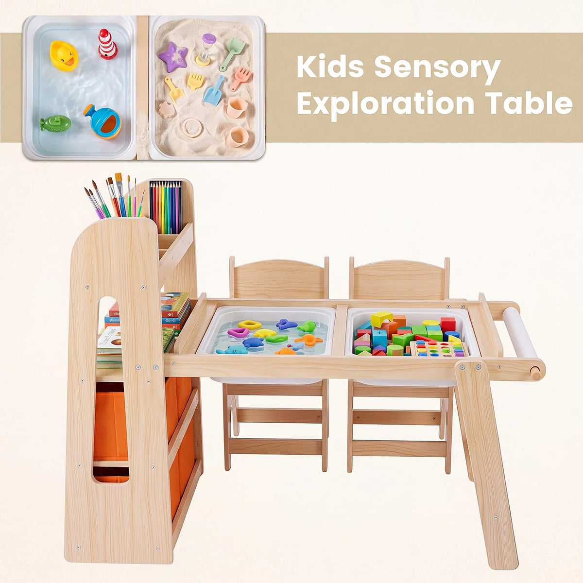 Olakids Sensory Table and Chairs Set for Toddlers
