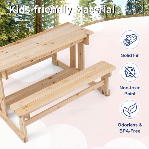 Olakids 4 in 1 Kids Picnic Table with Sand and Water Sensory Bins