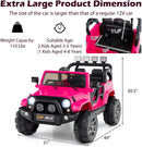 OLAKIDS 2 Seater Ride on Truck, 12V Battery Powered Electric Vehicle for Kids with Remote Control