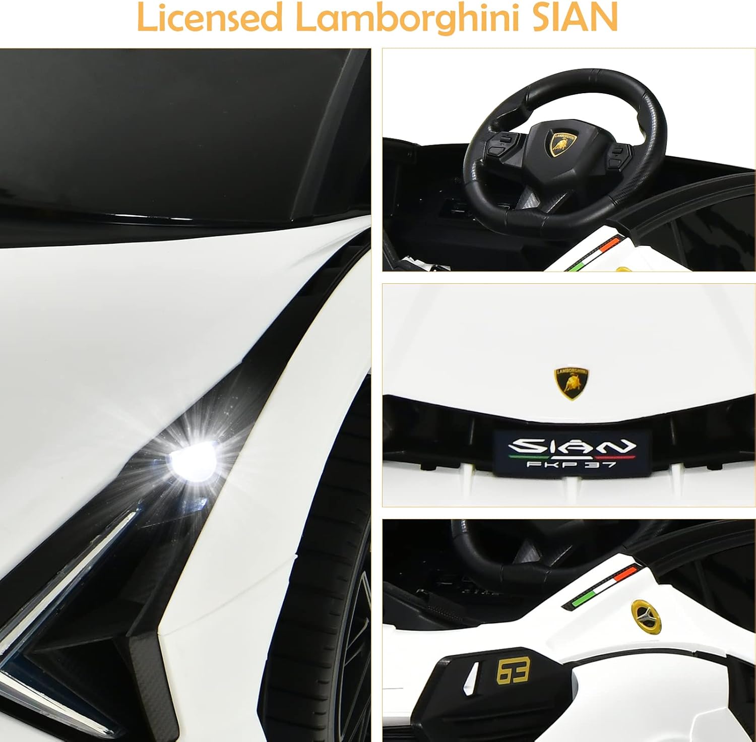 OLAKIDS Licensed Lamborghini SIAN 12V Kids Ride on Car, Toddler Electric Vehicle