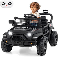 OLAKIDS 12V Ride On Truck, Battery Powered Electric Vehicle for Kids with Remote Control, Foldable Reflective Mirror, Spring Suspension, Music, LED Lights, Ride on Toy for 3+ Boys Girls