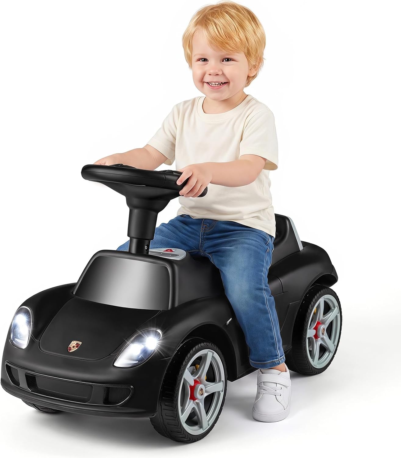 OLAKIDS Licensed Push Car for Toddlers, Foot to Floor Ride on Toy for Boys Girls 1.5-5 Years