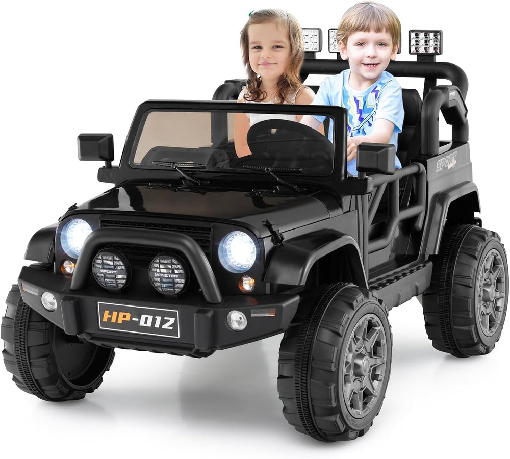 OLAKIDS 2 Seater Ride on Truck, 12V Battery Powered Electric Vehicle for Kids with Remote Control