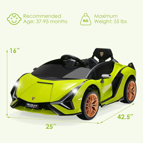 OLAKIDS Licensed Lamborghini SIAN 12V Kids Ride on Car, Toddler Electric Vehicle
