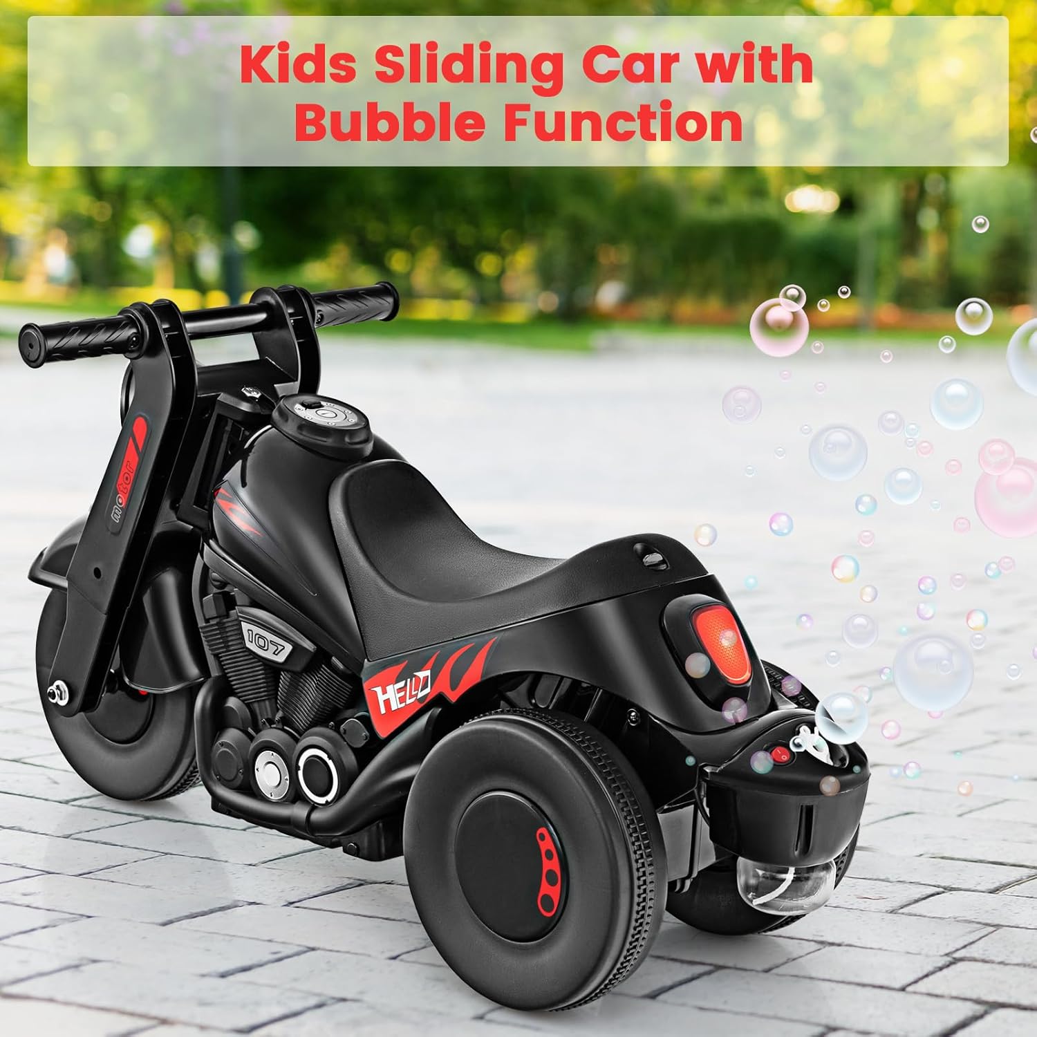 OLAKIDS Ride on Push Car, Foot-to-Floor Sliding Car for Toddlers Kids Motorcycle for Boys Girls Aged 3-5 Years