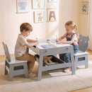OLAKIDS Kids Table and Chair Set, 4 in 1 Wooden Activity Desk