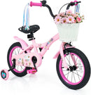 Olakids Kids Bike, 12 14 16 18 Inch Sweet Heart Theme Girls Bicycle with Training Wheels