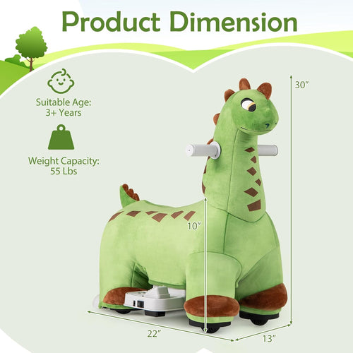 OLAKIDS Ride on Toys, 6V Electric Battery Powered Electric Ride on Dinosaur with Music for Boys Girl Aged 3+