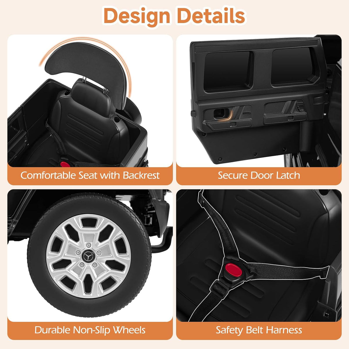 OLAKIDS Licensed Push Car for Toddlers, Outdoor Ride on Toy with Parent Control Handle, Adjustable Canopy, Horn, LED Lights for 3+ Years