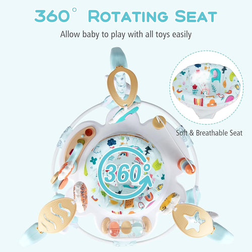 INFANS 3-in-1 Baby Activity Center, Jumper & Bouncer, Music, Lights, 360° Rotating Seat, 3 Adjustable Heights, Learning Toys for 6-12 Months