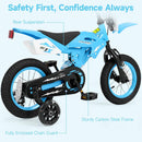 Olakids 12/16 Inch Motorcycle Kids BMX Bike with Light Training Wheels & Suspension