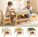 OLAKIDS Kids Table and Chair Set, 4 in 1 Wooden Activity Desk