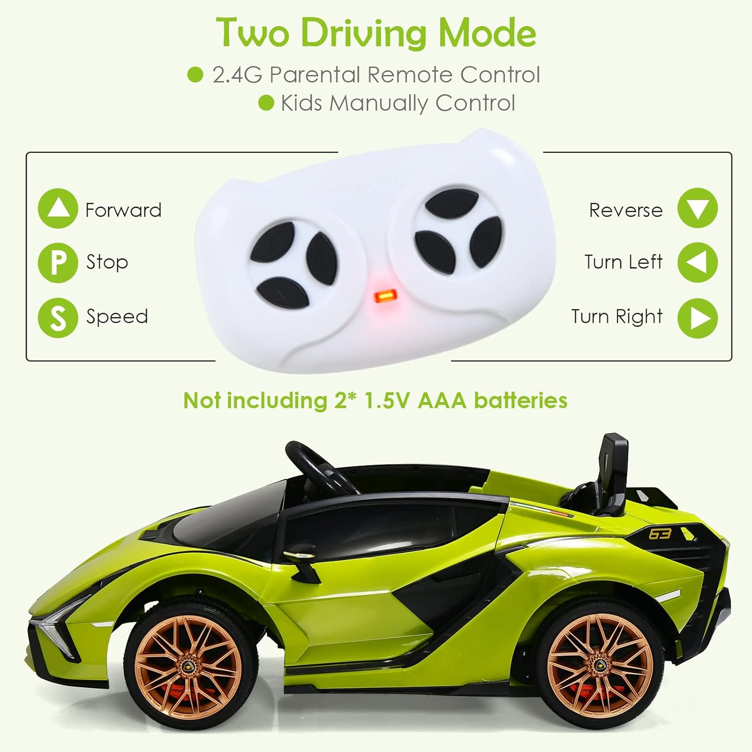 OLAKIDS Licensed Lamborghini SIAN 12V Kids Ride on Car, Toddler Electric Vehicle