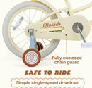 Olakids Kids Bike, 12 14 16  Inch Toddlers Bike with Training Wheels for Girls Boys