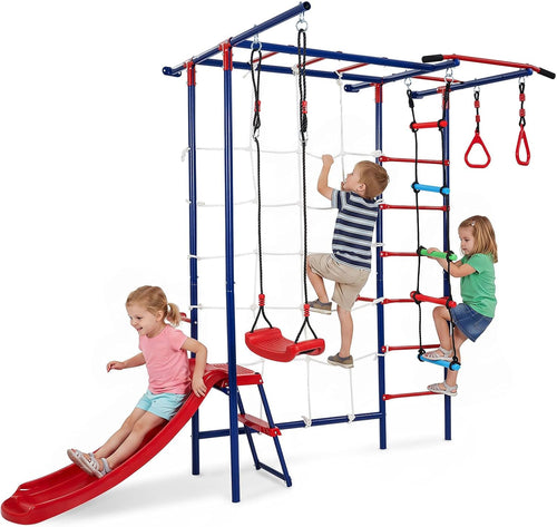 Olakids 8 in 1 Swedish Ladder, Kids Indoor Outdoor Jungle Gym Playground for Toddlers Adults